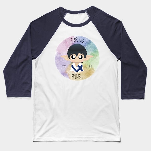 Proud to be Finnish (Sleepy Forest Creatures) Baseball T-Shirt by Irô Studio